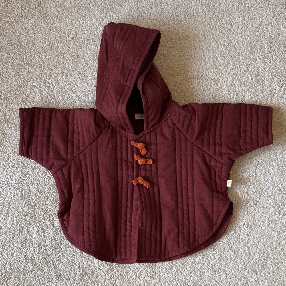 Hallmark Baby Quilted Maroon Poncho Jacket for Baby